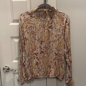 Main Strip Paisley Print Blouse